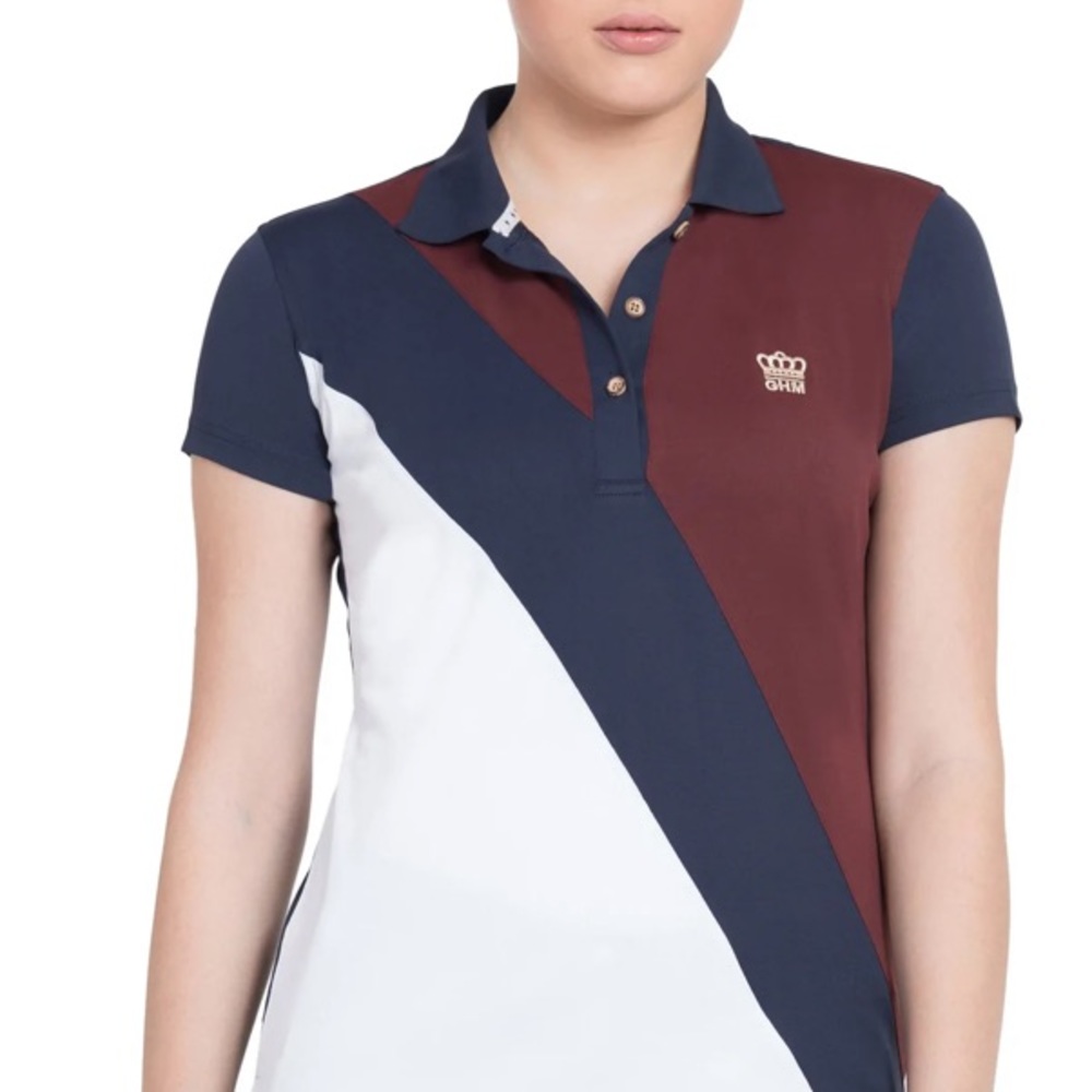 GEORGE H MORRIS LADIES PRO SPORT SHORT SLEEVE POLO SPORT SHIRT Navy Blue Size XS